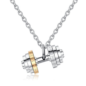 Titanium dumbbell necklace