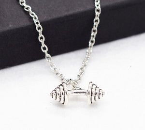 Fitness weightlifting dumbbell necklace