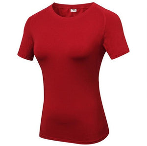 Womens Quick Dry Compression Training Yoga T-Shirts