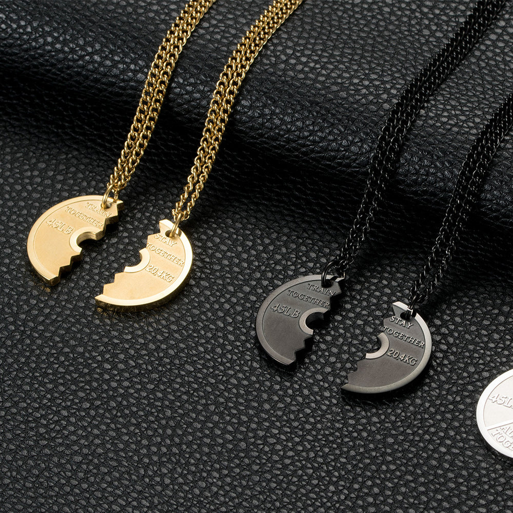 Dumbbell piece couple pendant