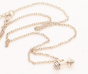 Fitness weightlifting dumbbell necklace