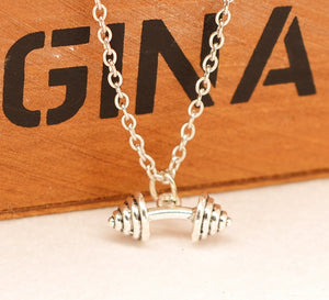 Fitness weightlifting dumbbell necklace