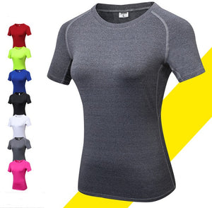 Womens Quick Dry Compression Training Yoga T-Shirts