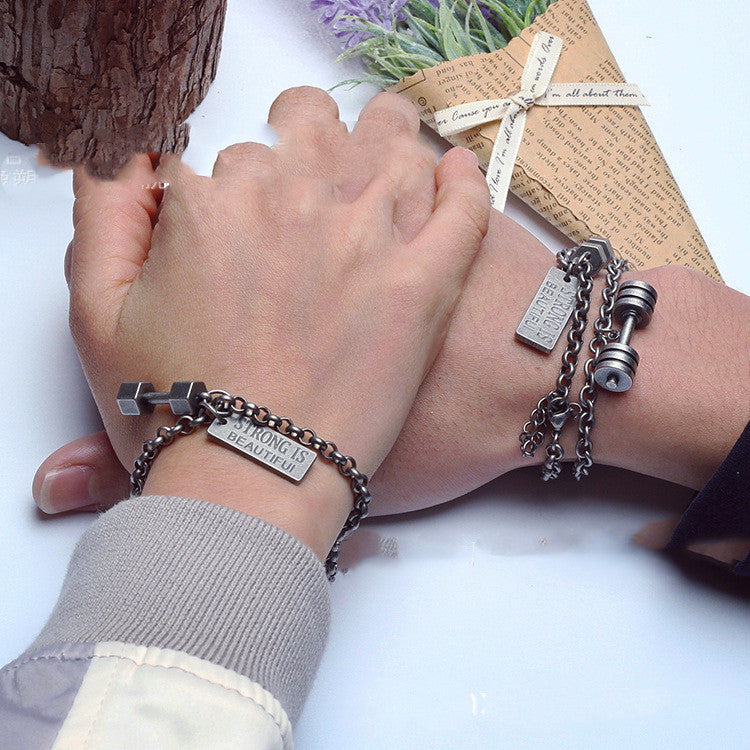 Bohemia Europe And The United States Popular Trend Sports Elements Small Dumbbells Bracelets